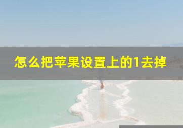 怎么把苹果设置上的1去掉