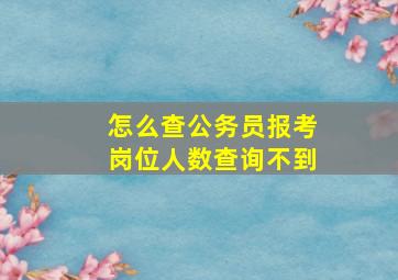 怎么查公务员报考岗位人数查询不到