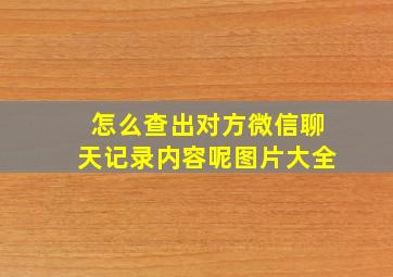 怎么查出对方微信聊天记录内容呢图片大全