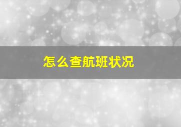 怎么查航班状况