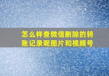 怎么样查微信删除的转账记录呢图片和视频号