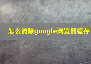 怎么清除google浏览器缓存