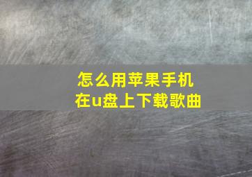 怎么用苹果手机在u盘上下载歌曲