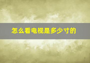 怎么看电视是多少寸的