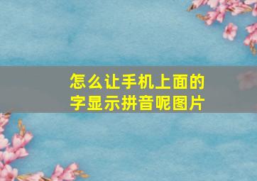 怎么让手机上面的字显示拼音呢图片