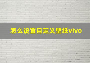 怎么设置自定义壁纸vivo