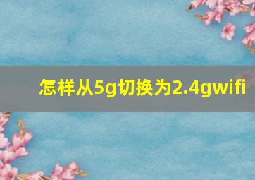 怎样从5g切换为2.4gwifi