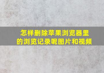 怎样删除苹果浏览器里的浏览记录呢图片和视频