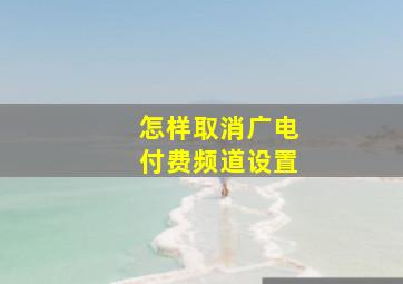 怎样取消广电付费频道设置