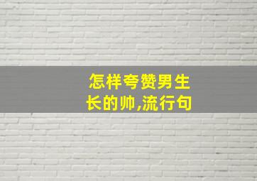 怎样夸赞男生长的帅,流行句