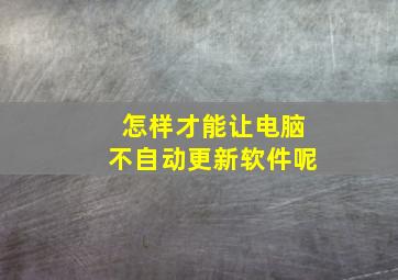 怎样才能让电脑不自动更新软件呢