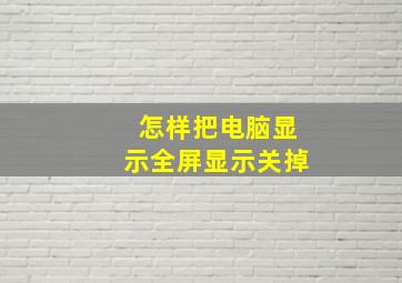 怎样把电脑显示全屏显示关掉