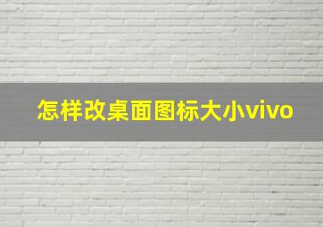 怎样改桌面图标大小vivo