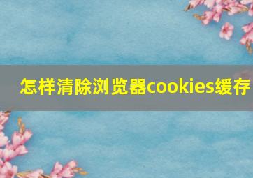 怎样清除浏览器cookies缓存