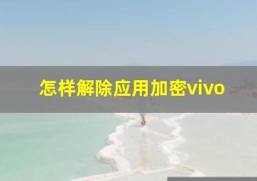 怎样解除应用加密vivo