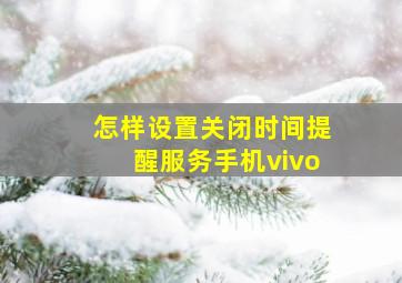 怎样设置关闭时间提醒服务手机vivo