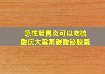 急性肠胃炎可以吃硫酸庆大霉素碳酸铋胶囊