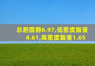 总胆固醇6.97,低密度脂蛋4.61,高密度脂蛋1.65