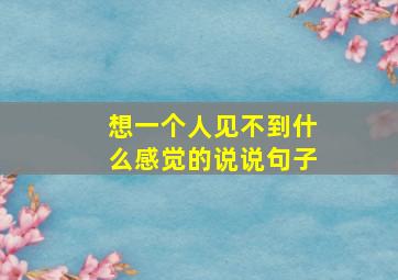 想一个人见不到什么感觉的说说句子