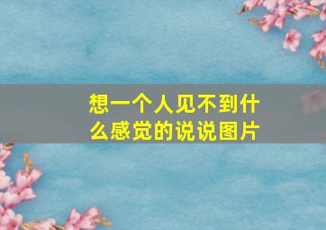 想一个人见不到什么感觉的说说图片