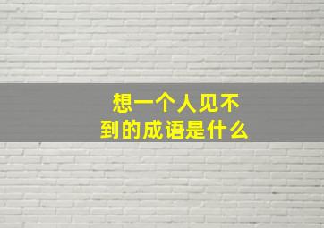 想一个人见不到的成语是什么