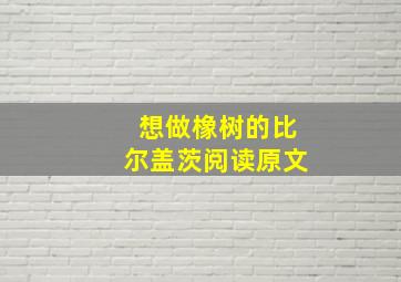 想做橡树的比尔盖茨阅读原文