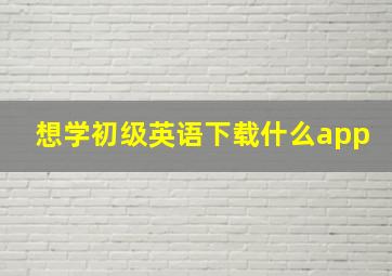 想学初级英语下载什么app