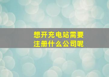 想开充电站需要注册什么公司呢