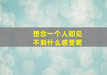 想念一个人却见不到什么感受呢