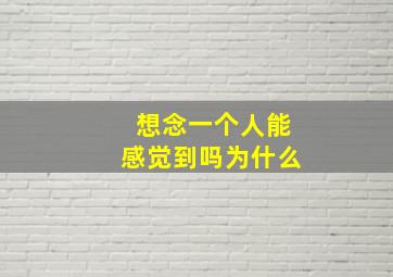 想念一个人能感觉到吗为什么