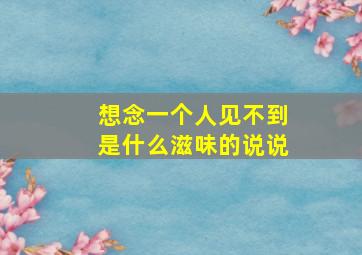 想念一个人见不到是什么滋味的说说