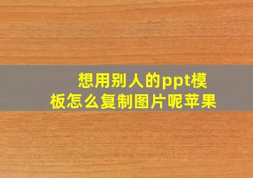 想用别人的ppt模板怎么复制图片呢苹果