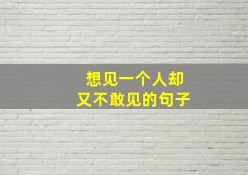 想见一个人却又不敢见的句子