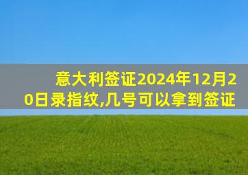 意大利签证2024年12月20日录指纹,几号可以拿到签证