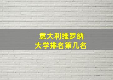 意大利维罗纳大学排名第几名