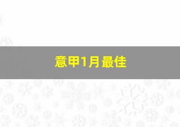 意甲1月最佳