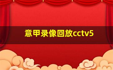 意甲录像回放cctv5