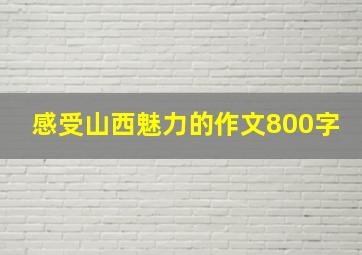 感受山西魅力的作文800字