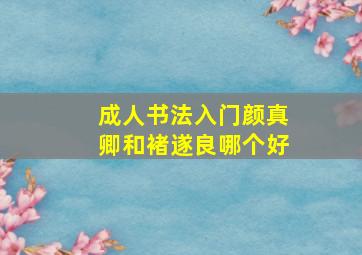 成人书法入门颜真卿和褚遂良哪个好