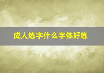 成人练字什么字体好练