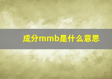 成分mmb是什么意思