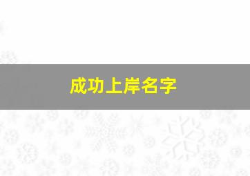 成功上岸名字