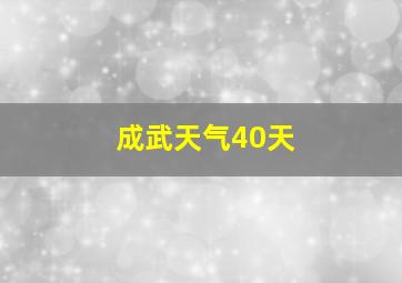 成武天气40天