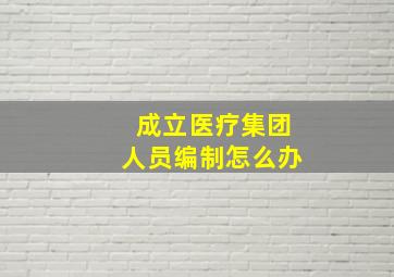 成立医疗集团人员编制怎么办