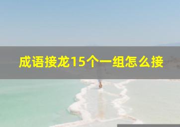 成语接龙15个一组怎么接