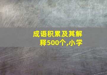 成语积累及其解释500个,小学