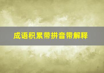 成语积累带拼音带解释