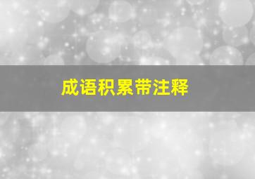 成语积累带注释