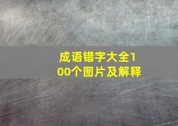 成语错字大全100个图片及解释