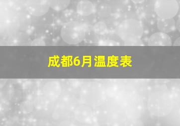 成都6月温度表